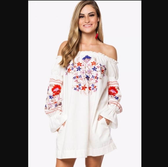 Free People Dresses & Skirts - Free People Fleur Du Jour Mini Dress Ivory Med NWT